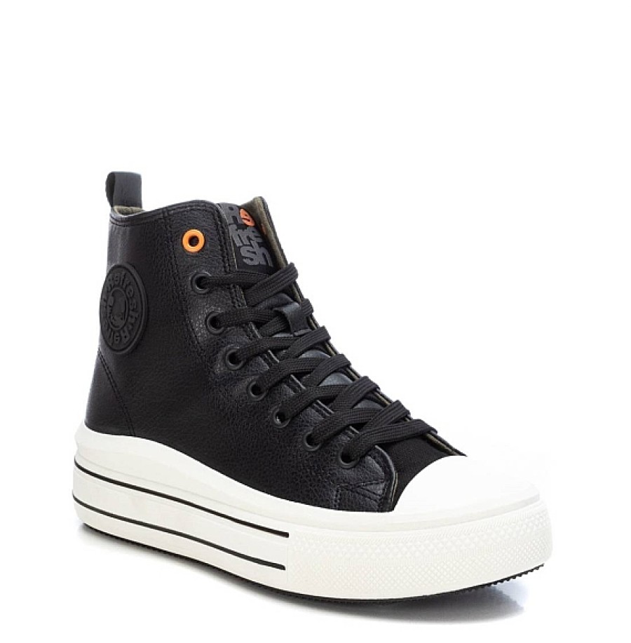 Mujer REFRESH SHOES | Negro Botin Deportiuvo Basket Piso Doble