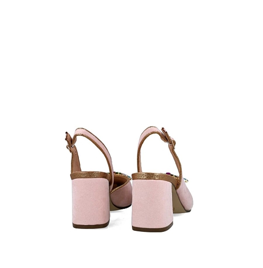 Mujer MNB CHIC | Nude Zapato Descubierto Pedreria