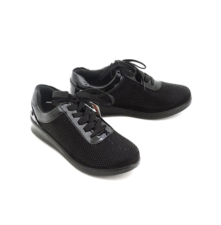 Mujer D'ANGELA | Negro Zapato Deportivo Strass Comfort