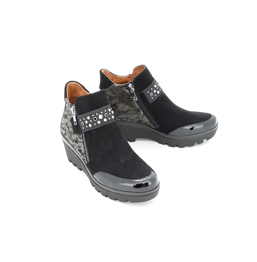 Mujer DANSI | Botin Piel Animal Print Con Cuna