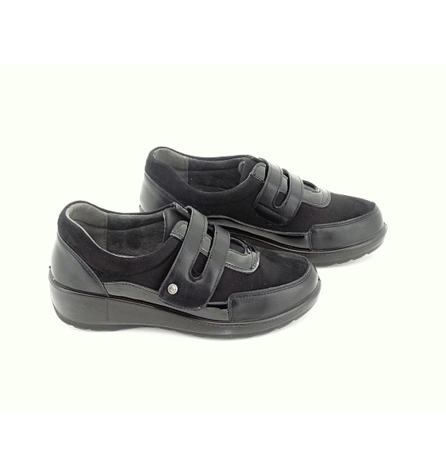 Mujer MYSOFT | Negro Zapato Cuna Velcro