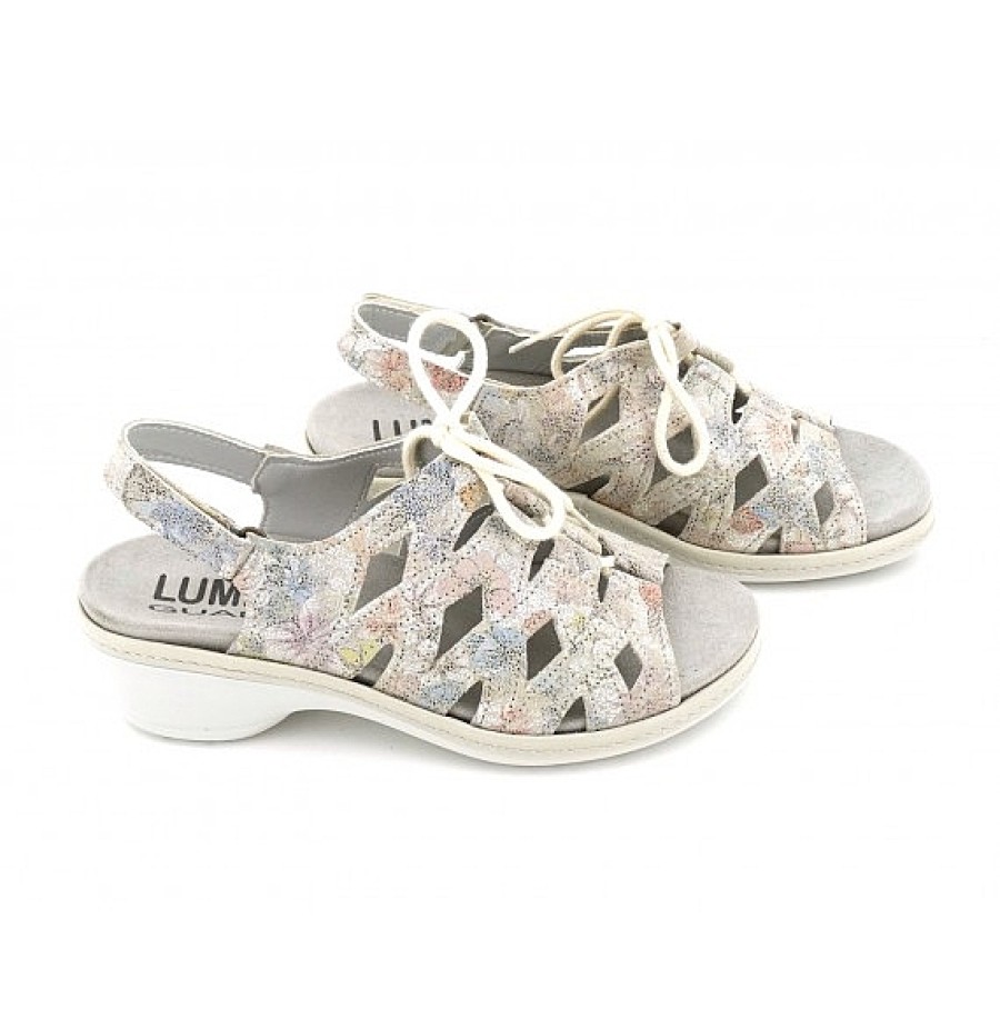 Mujer LUMEL | Multi Sandalia Piel Cordones Ancho Especial