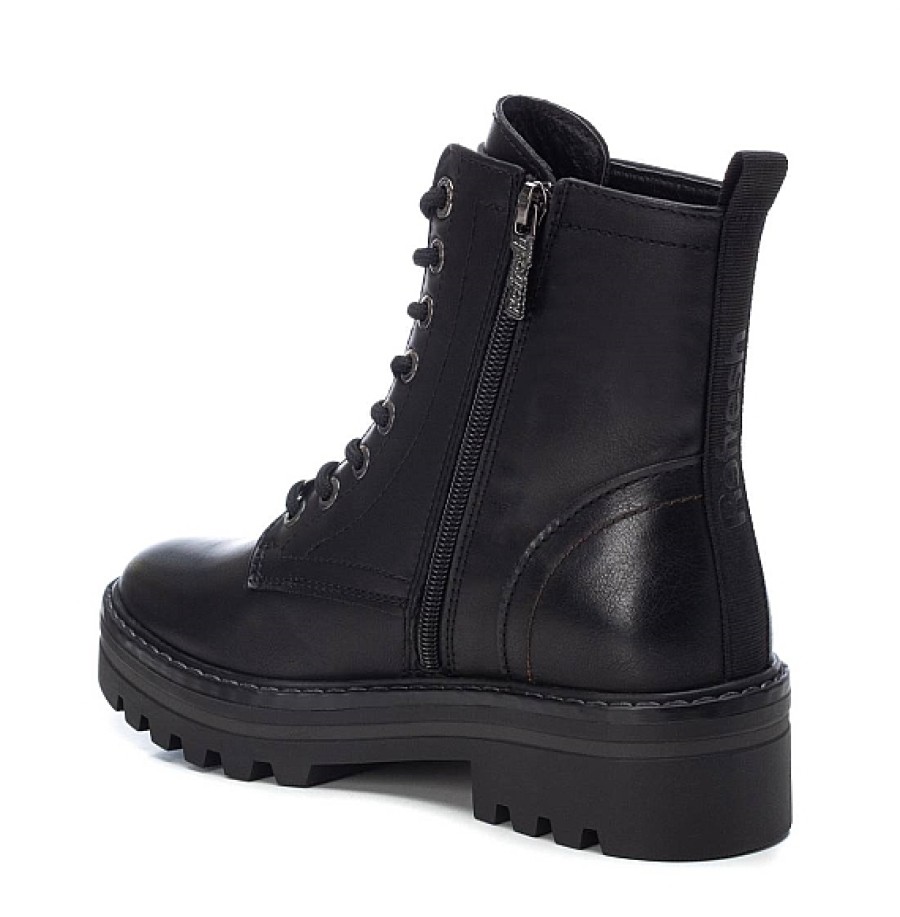 Mujer REFRESH SHOES | Botin Militar Negro Cordones Refresh