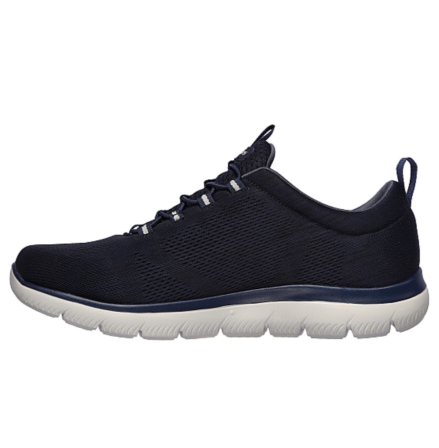 Hombre SKECHERS | Azul Deportivo Cordones Elasticos Skechers Summits