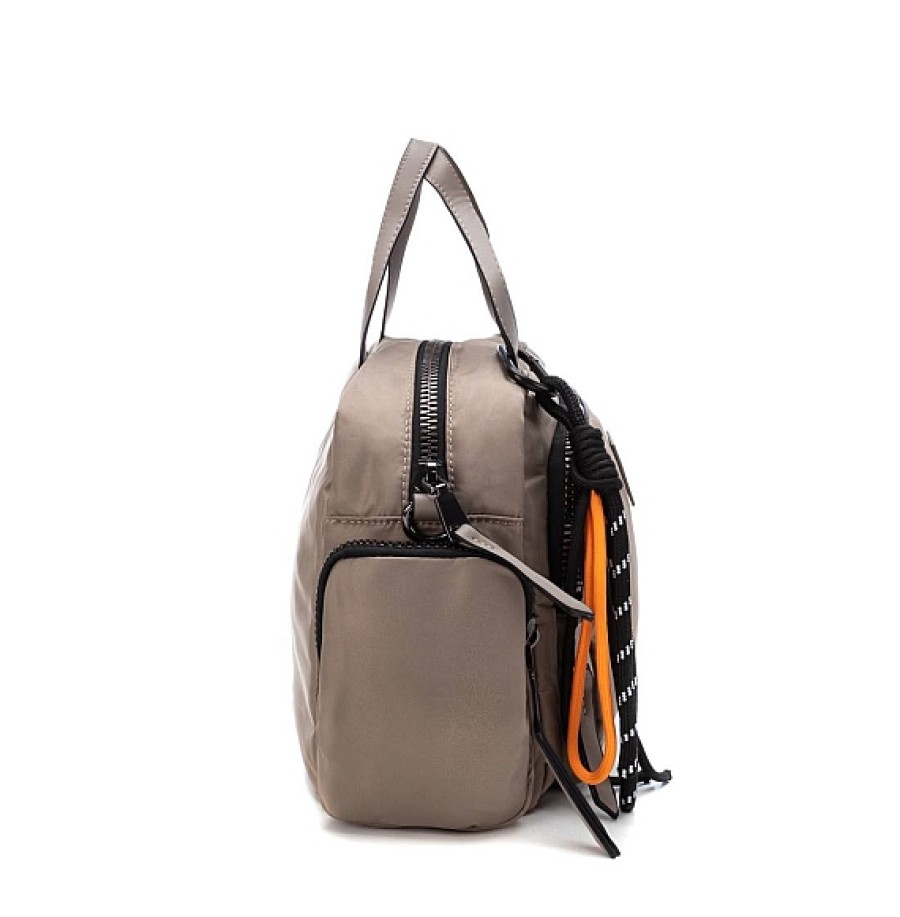 Bolsos REFRESH SHOES | Taupe Bolso Nylon 2 Asas Bandolera Bolsillos