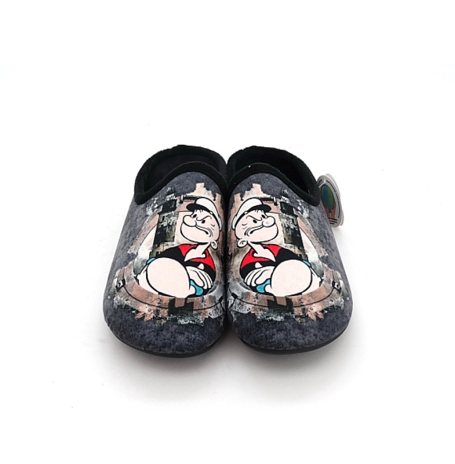 Hombre PINTURINES | Gris Zapatilla Casa Abierta Popeye