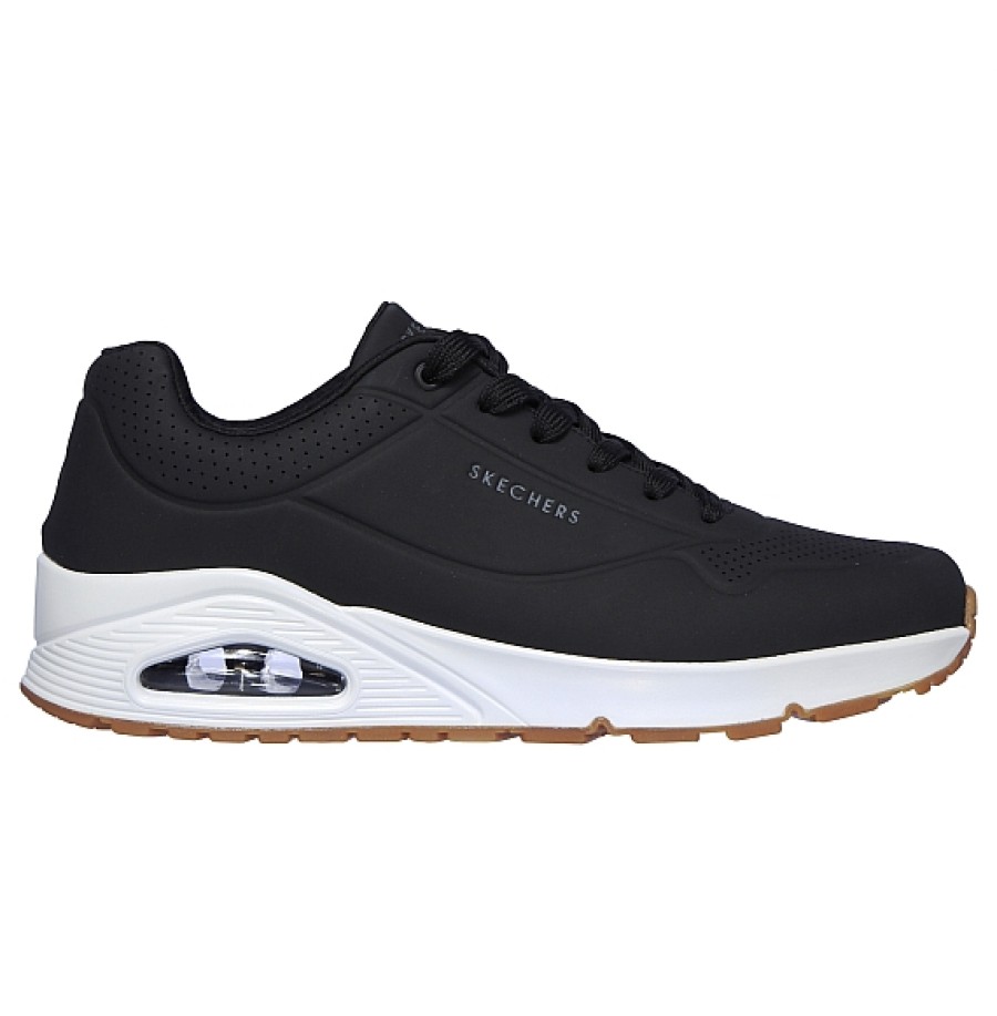 Hombre SKECHERS | Negra Zapatilla Skechers Uno - Stand On Air