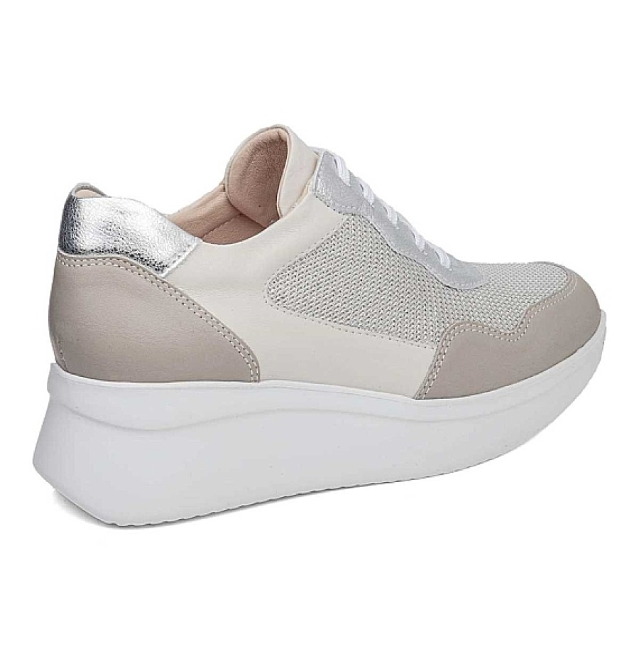 Mujer CALLAGHAN | Beig Plata Sneaker Cuna Piel Hanna Callaghan