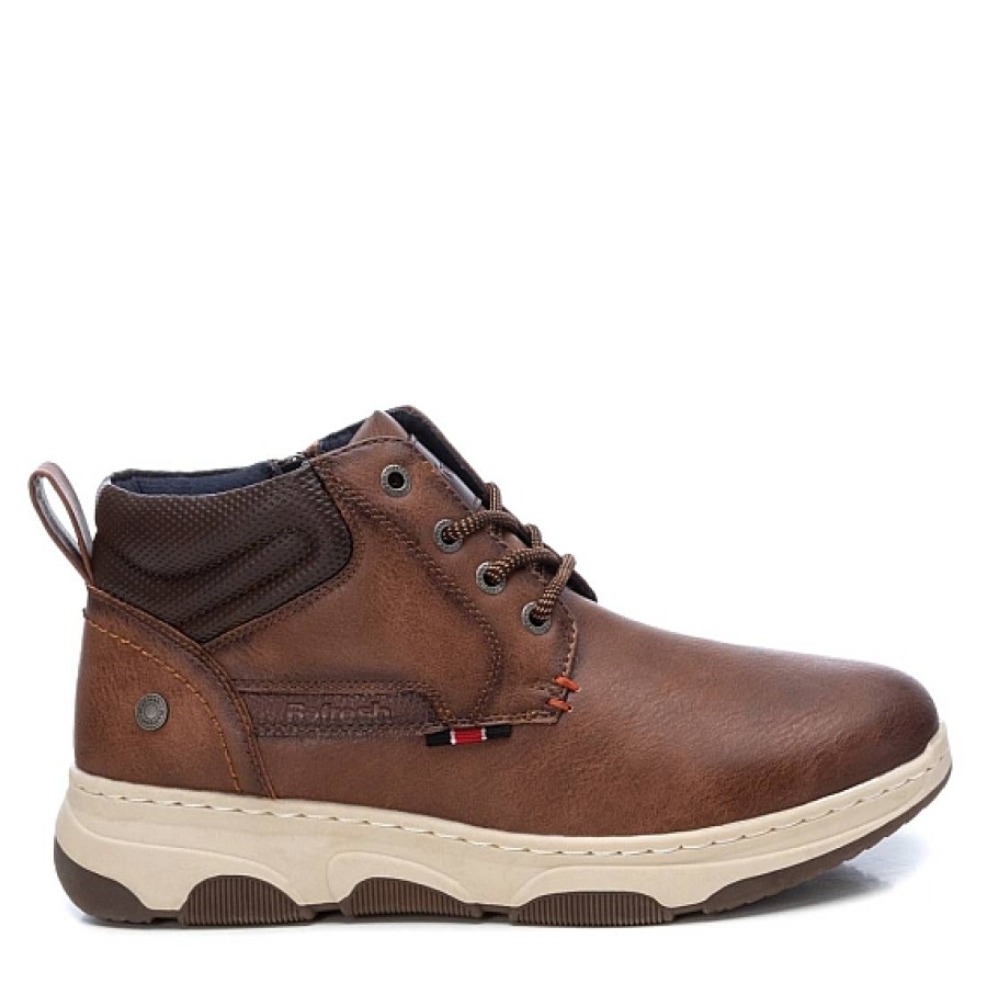 Hombre REFRESH SHOES | Camel Botin De Hombre Con Cordones Y Piso Deportivo