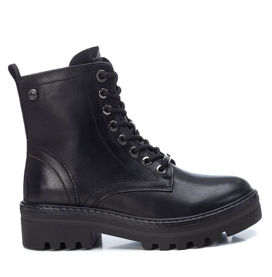 Mujer REFRESH SHOES | Botin Militar Negro Cordones Refresh