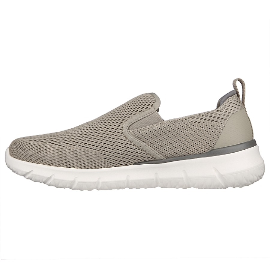 Hombre SKECHERS | Taupe Deportivo Sin Cordones Skechers Memory Foam