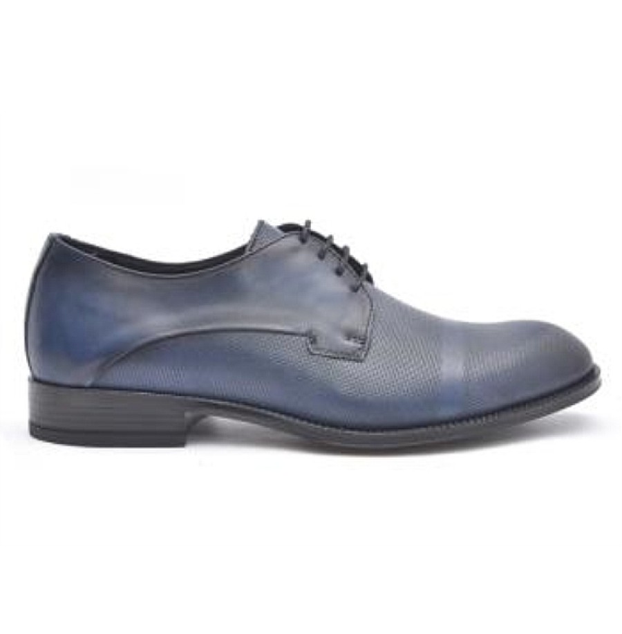 Hombre BAERCHI | Azul Zapato Cordones Detalle Laser