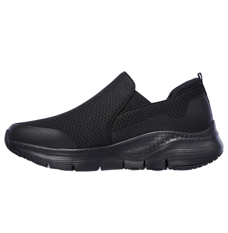 Hombre SKECHERS | Negro Deportivo Sin Cordones Skechers Arch Fit