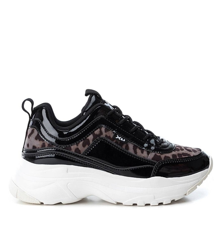 Mujer XTI Footwear | Sneaker Charol Detalles Leopardo Piso Volumen