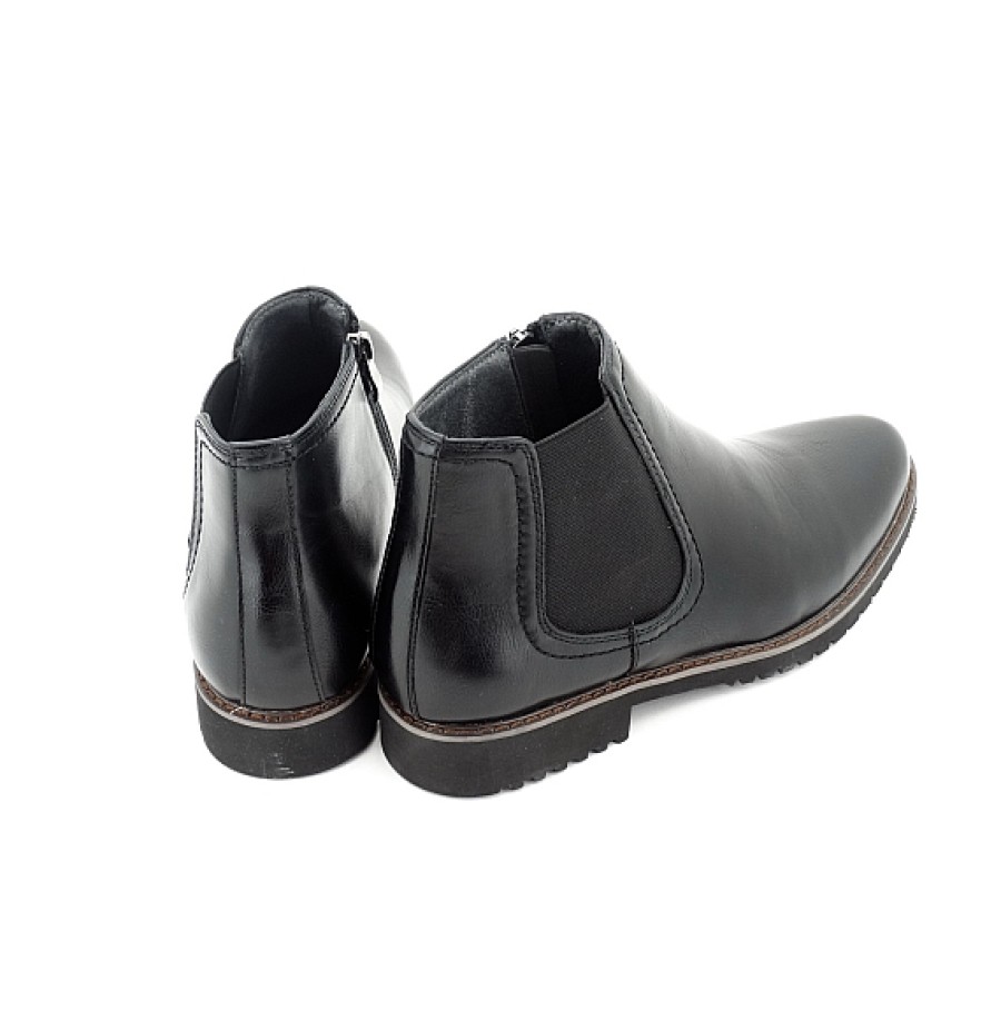 Hombre ESKANDALO | Negro Botin Chelsea Hombre Con Cremallera