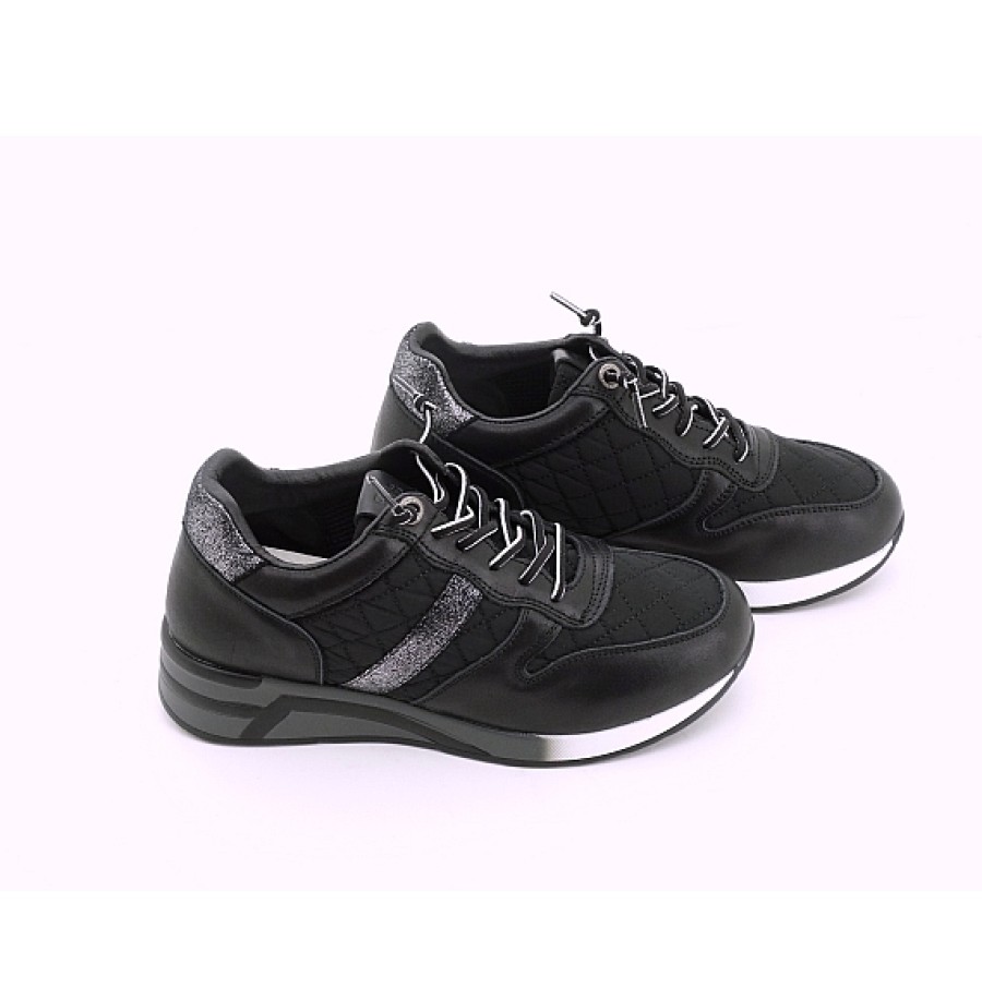 Mujer TREINTA'S | Negra Sneaker Cordon Elastico Plantilla