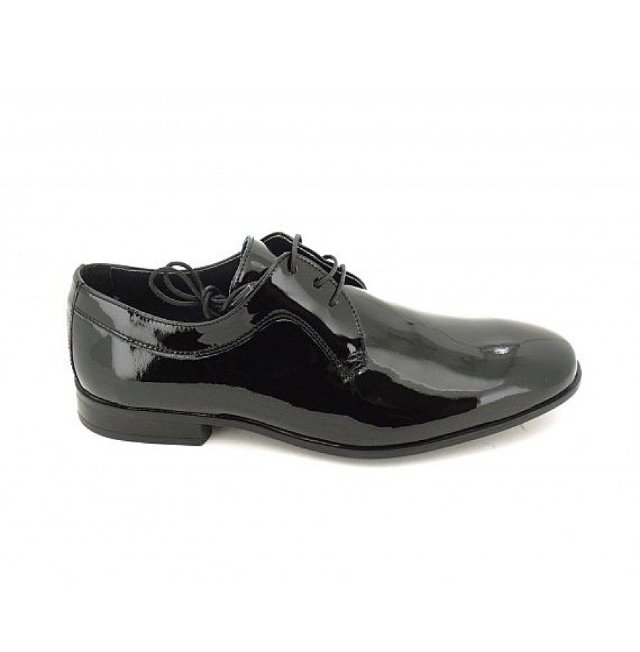 Hombre BAERCHI | Zapato Cordon Charol Negro