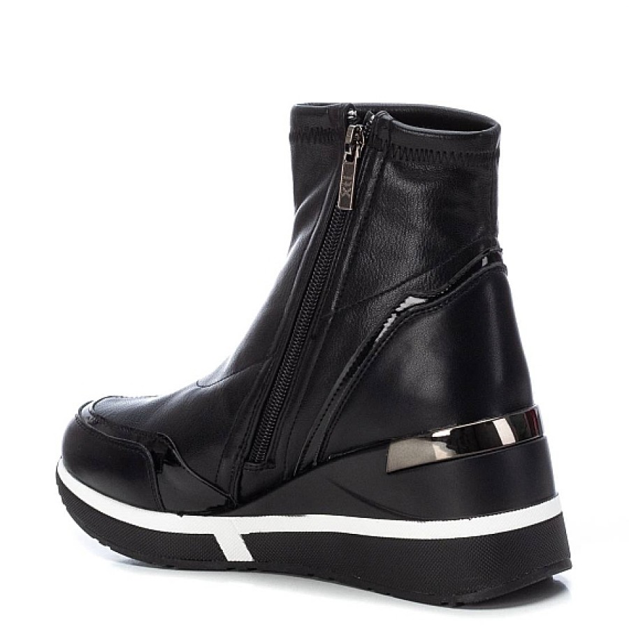 Mujer XTI Footwear | Negro Botin Cuna Elastico Polipiel