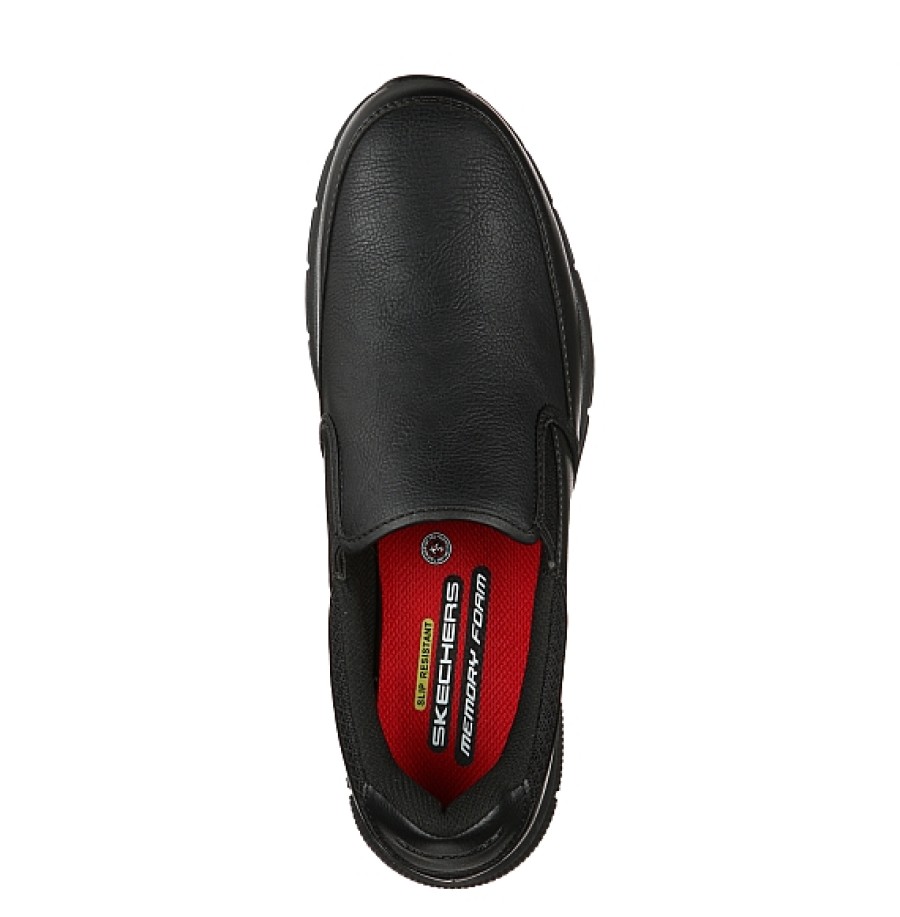 Hombre SKECHERS | Negro Zapato Elasticos Trabajo Skechers Work Relaxed Fit