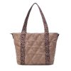 Bolsos REFRESH SHOES | Taupe Bolso Shopper Acolchado 2 Asas Y Bandolera