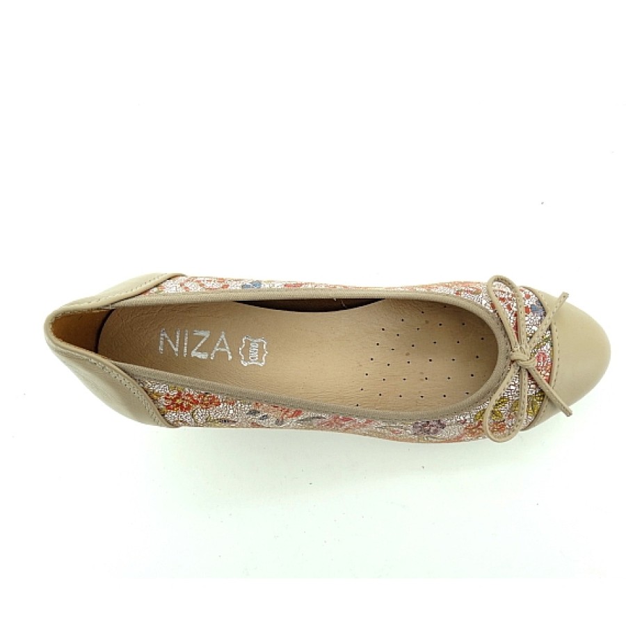 Mujer NIZA | Zapato Salon Cuna Puntera Lacito Flores Spring