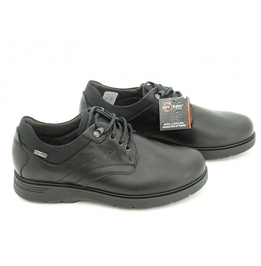 Hombre HIMALAYA | Negro Piel Zapato Cordones Tex