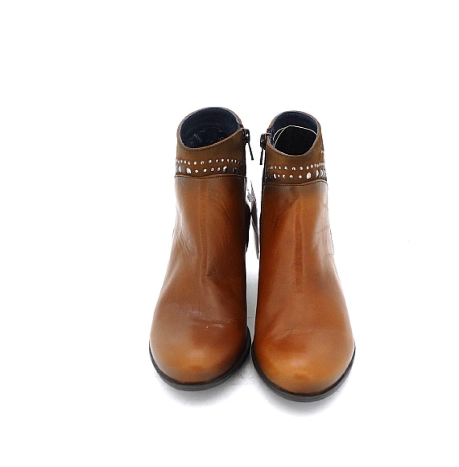 Mujer FLUCHOS | Botin Piel Tachas Con Tacon