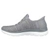 Mujer SKECHERS | Gris Deportiva Cordon Elastico Skechers Slip Ins Summits