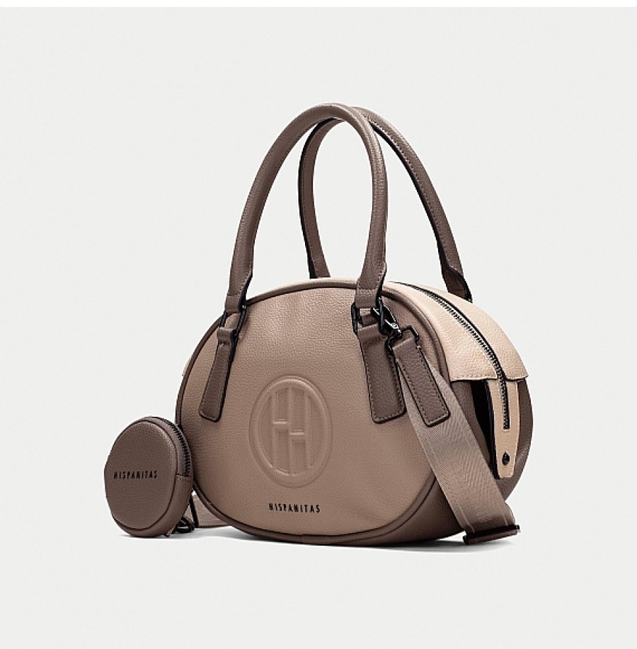 Bolsos HISPANITAS | Taupe Bolso Bandolera Ovalado Hispanitas