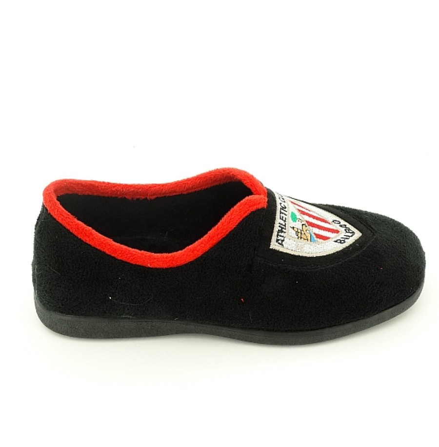 Mujer ANDINAS | Negra Zapatilla Casa Cerrada Escudo Athletic Club Bilbao