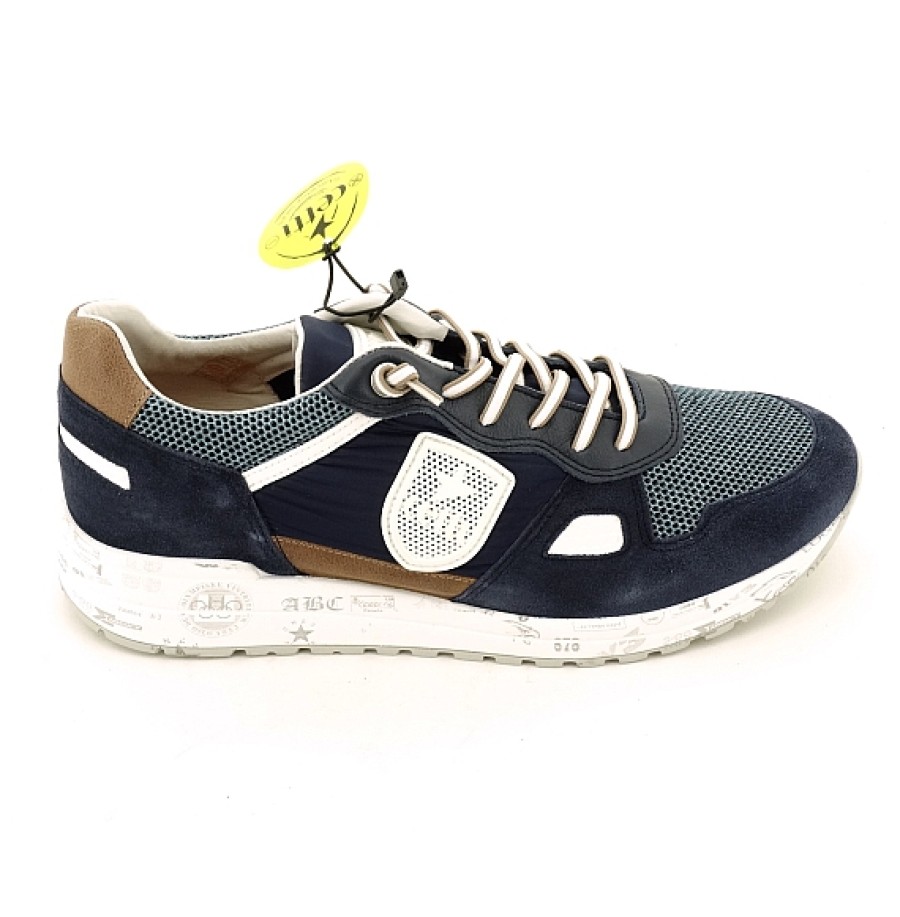 Hombre CETTI | Deportiva Escudo Piel Combinada Cordones Elasticos