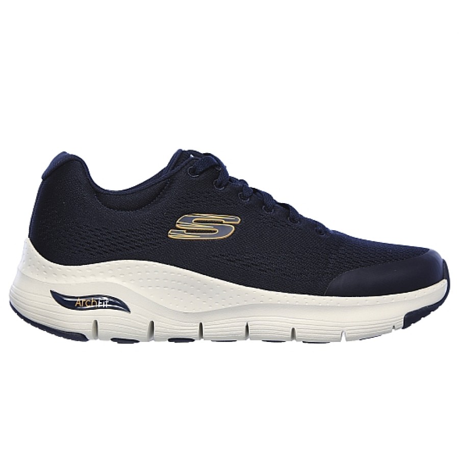 Hombre SKECHERS | Marino Deportiva Cordones Skechers Arch Fit