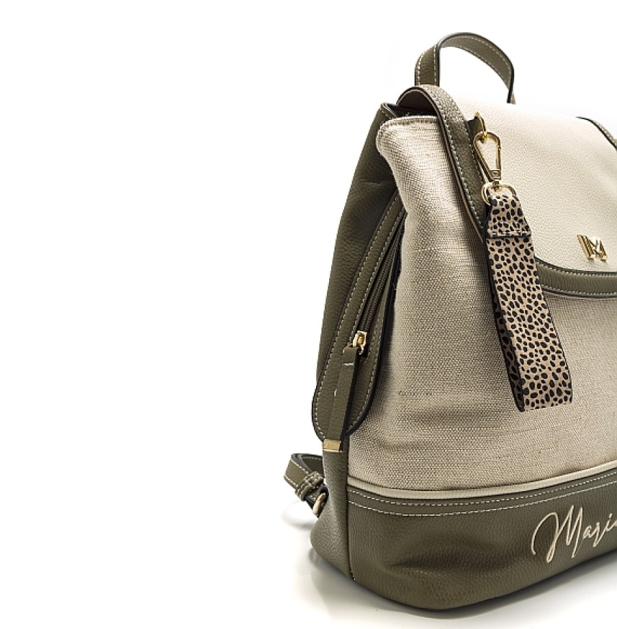 Bolsos MARIA MARE | Mochila Lona Crema Kaky Panssy