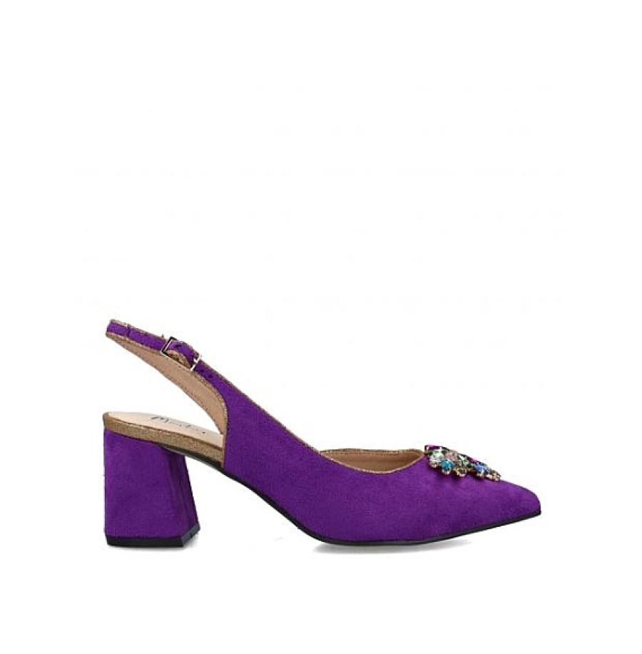 Mujer MNB CHIC | Purpura Zapato Descubierto Pedreria