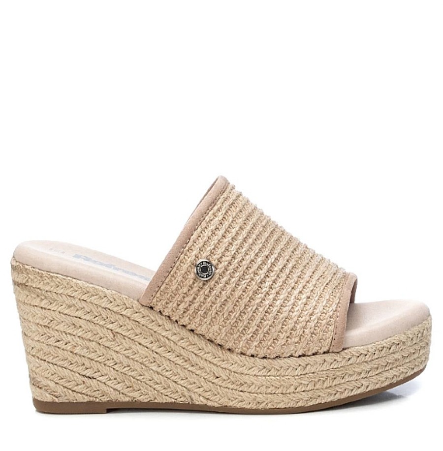 Mujer REFRESH SHOES | Sandalia Pala Destalonada Rafia Cuna Alta