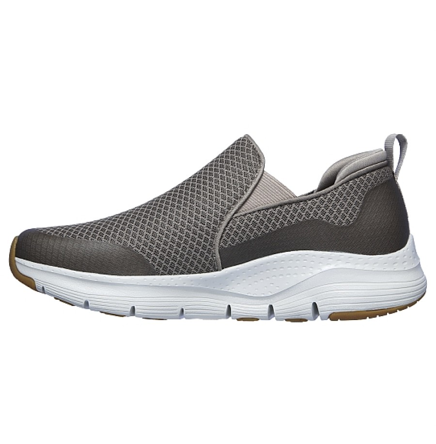 Hombre SKECHERS | Taupe Deportivo Sin Cordones Skechers Arch Fit