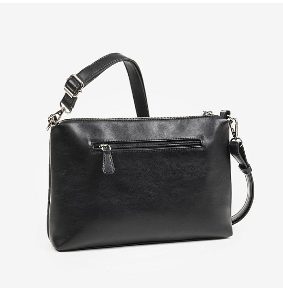 Bolsos MATIES | Negro Bandolera Acolchada Pespuntes