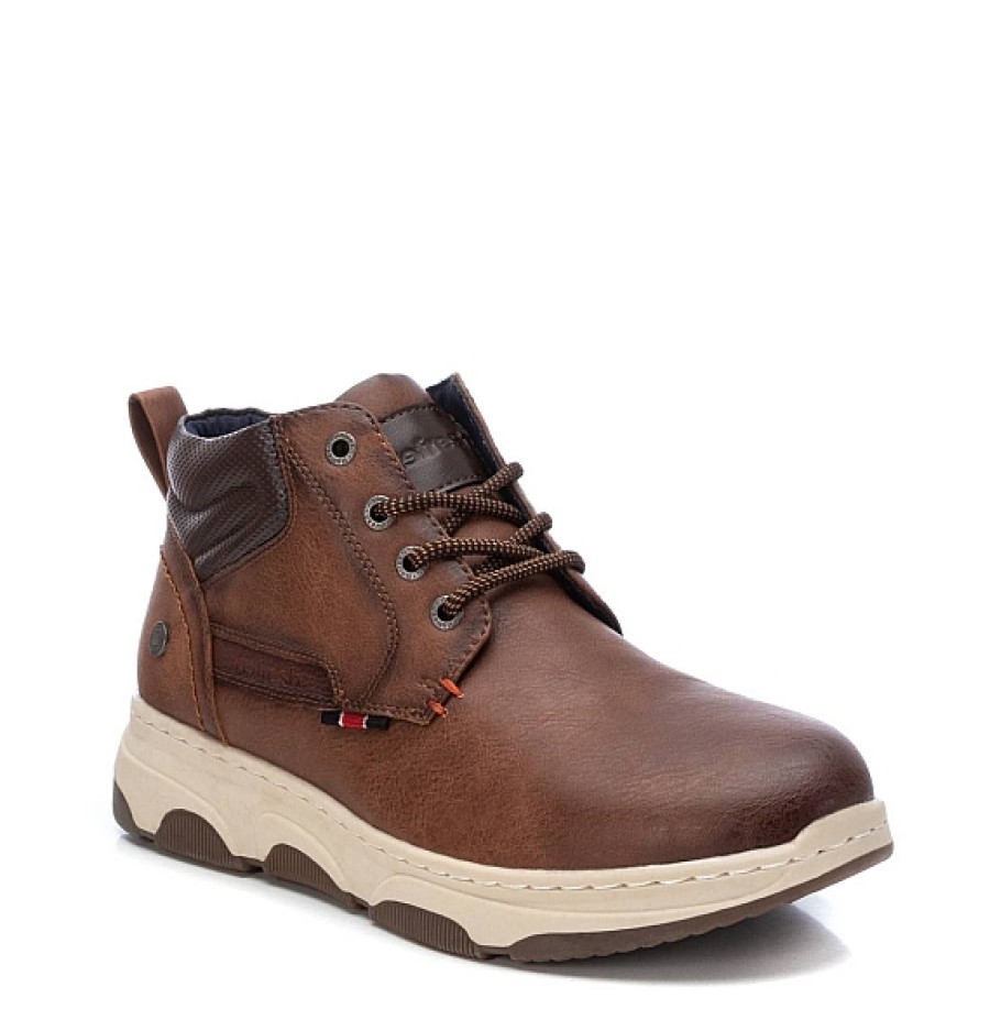 Hombre REFRESH SHOES | Camel Botin De Hombre Con Cordones Y Piso Deportivo