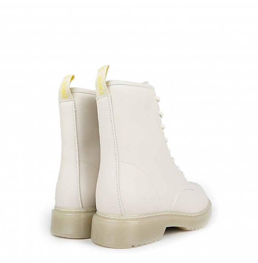 Mujer CHIKA 10 | England Beig Bota Militar Cordones Chika10