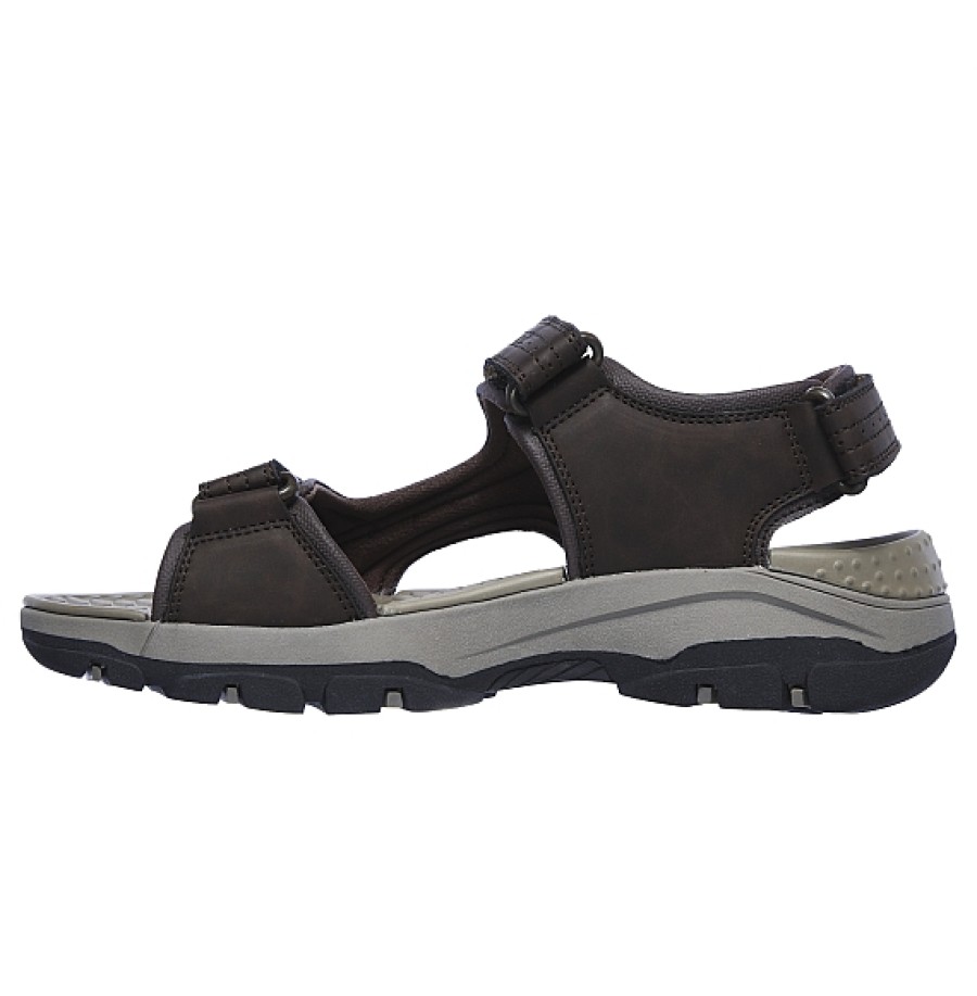 Hombre SKECHERS | Marron Sandalia Velcros Skechers Relaxed Fit