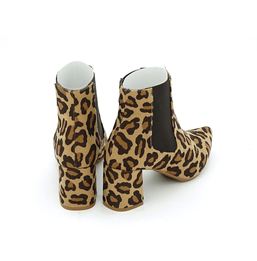 Mujer DANIELA VEGA | Leopardo Botin Chelsea Con Tacon Y Punta