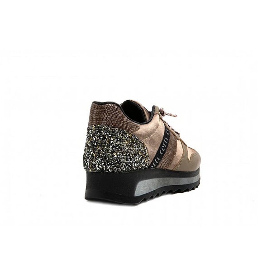 Mujer CETTI | Old Rose Sneaker Piel Combi Glitter Cetti