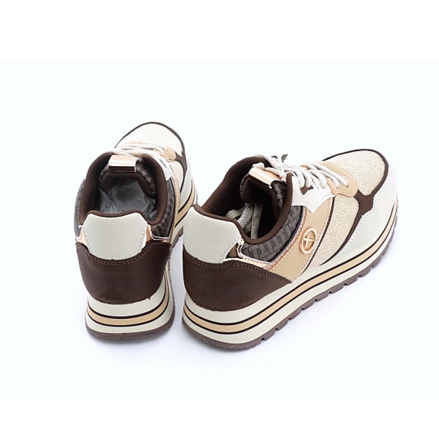 Mujer TAMARIS | Beig Chocolate Sneaker Plataforma