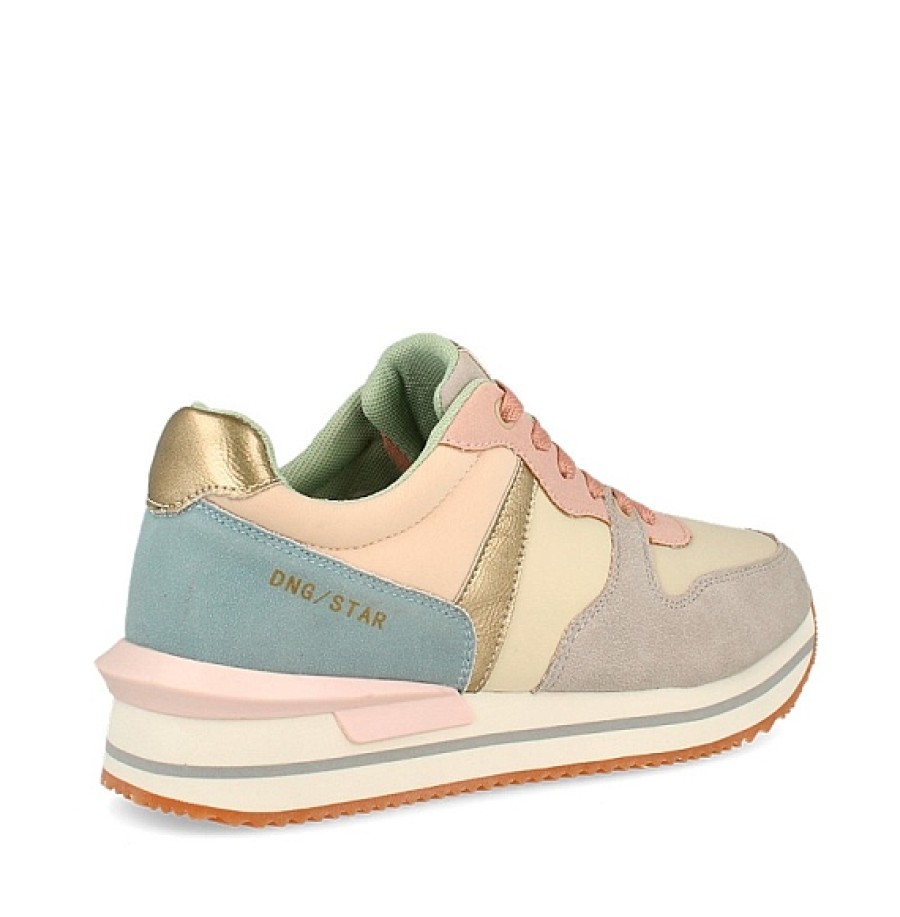 Mujer D'ANGELA | Multicolor Pastel Sneaker Cordones