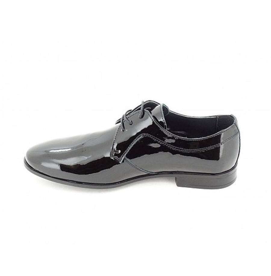 Hombre BAERCHI | Zapato Cordon Charol Negro