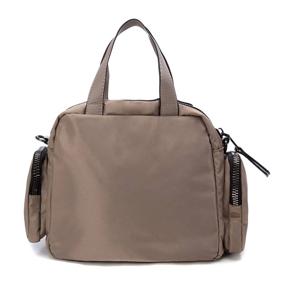 Bolsos REFRESH SHOES | Taupe Bolso Nylon 2 Asas Bandolera Bolsillos