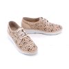 Mujer TREINTA'S | Nude Zapato Piel Cordones Laser Flores Con Plantilla