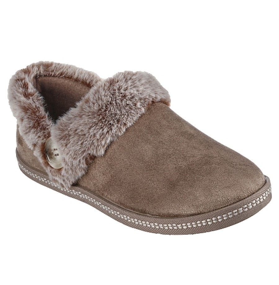 Mujer SKECHERS | Taupe Zapatilla Cerrada Pelo Skechers Cozy Campfire