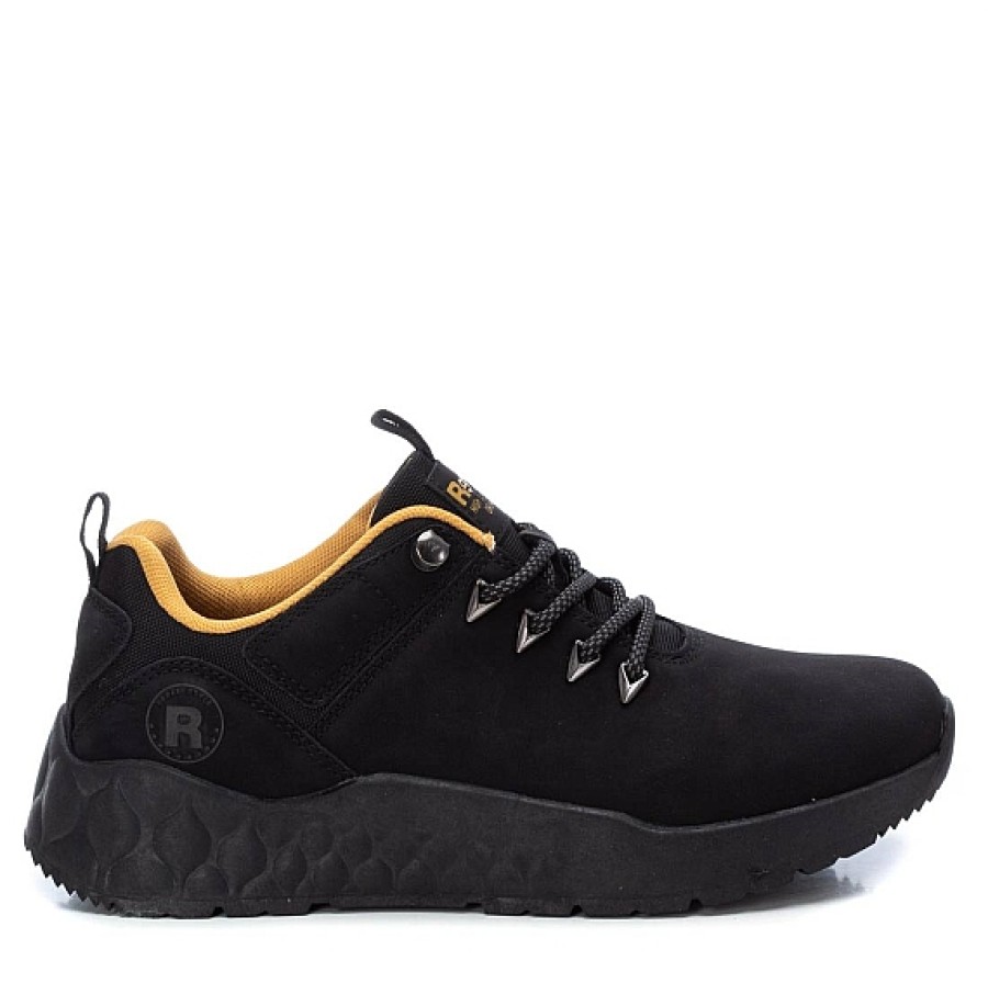 Hombre REFRESH SHOES | Negro Zapato Deportivo Cordones Ganchos Metal