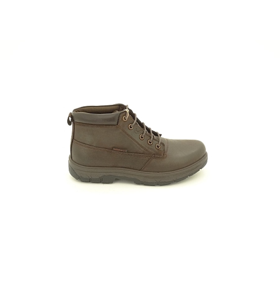 Hombre VICMART | Bota Lisa Waterproof Con Cordones Y Cuello